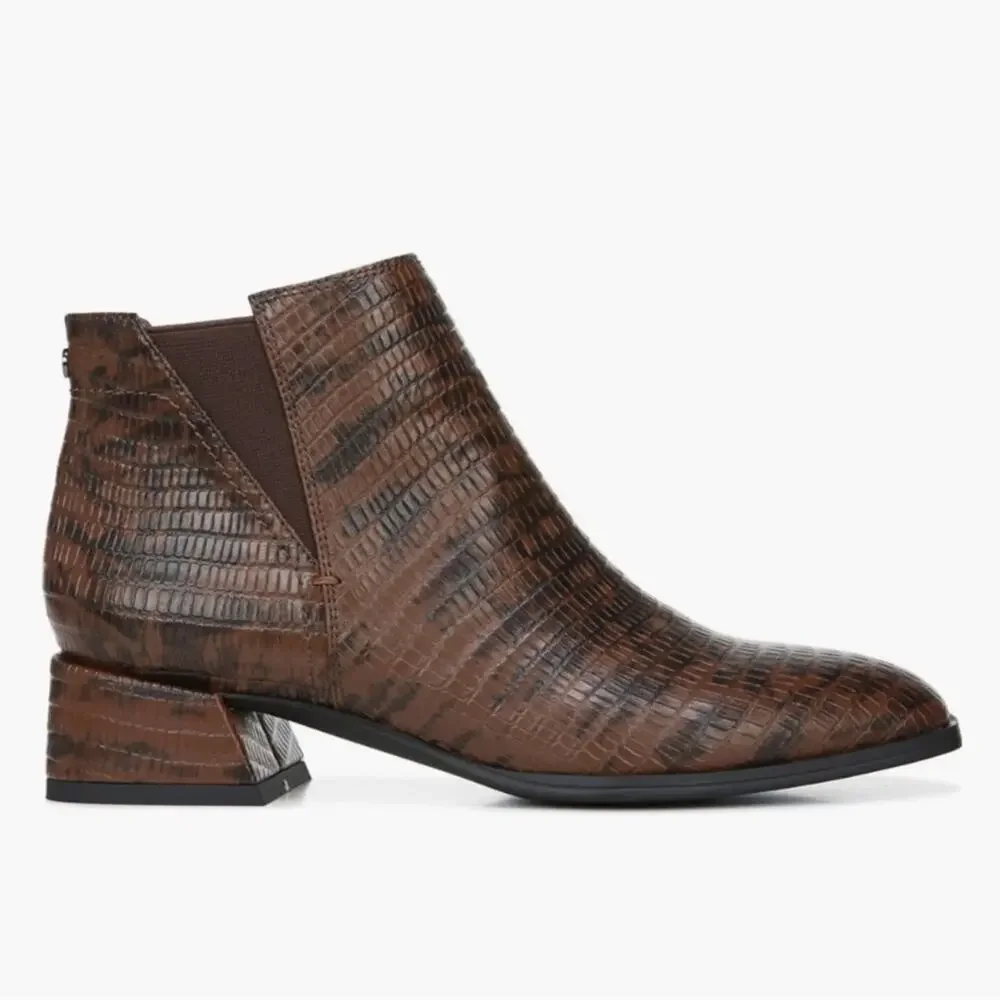 BOGO Franco Sarto Nico Croc Embossed Block Heel Bootie Size 7.5 New